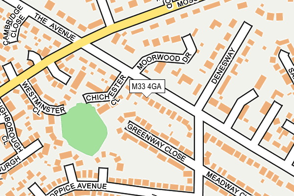 M33 4GA map - OS OpenMap – Local (Ordnance Survey)