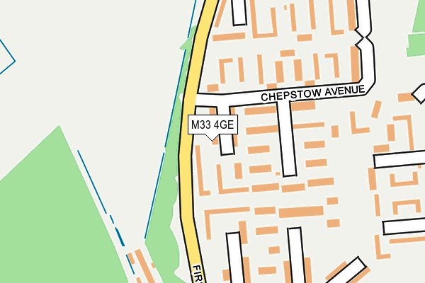 M33 4GE map - OS OpenMap – Local (Ordnance Survey)