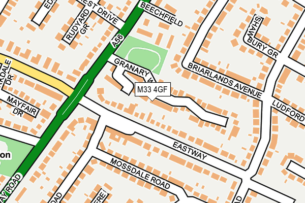 M33 4GF map - OS OpenMap – Local (Ordnance Survey)