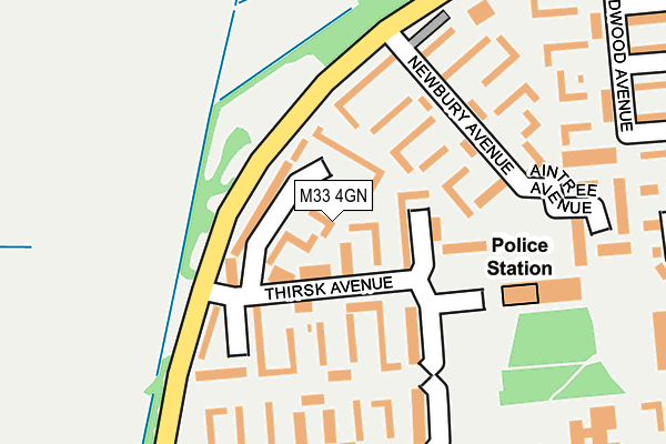 M33 4GN map - OS OpenMap – Local (Ordnance Survey)