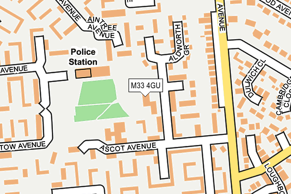 M33 4GU map - OS OpenMap – Local (Ordnance Survey)