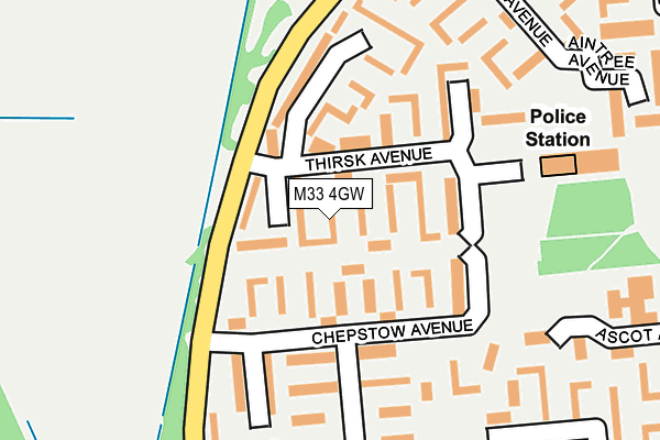 M33 4GW map - OS OpenMap – Local (Ordnance Survey)