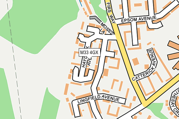 M33 4GX map - OS OpenMap – Local (Ordnance Survey)