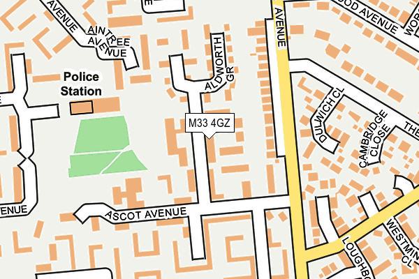 M33 4GZ map - OS OpenMap – Local (Ordnance Survey)