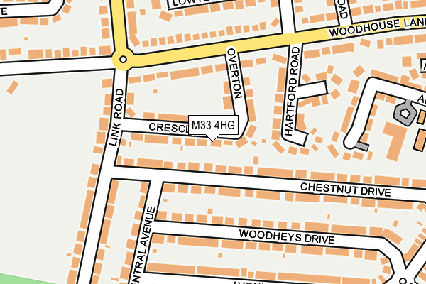 M33 4HG map - OS OpenMap – Local (Ordnance Survey)