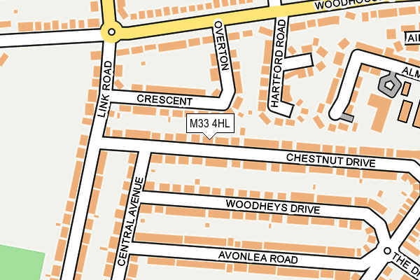 M33 4HL map - OS OpenMap – Local (Ordnance Survey)