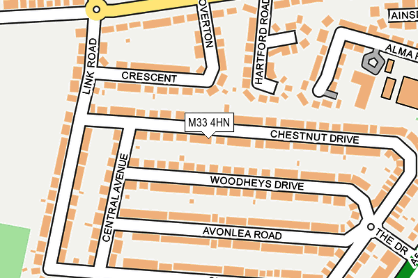 M33 4HN map - OS OpenMap – Local (Ordnance Survey)