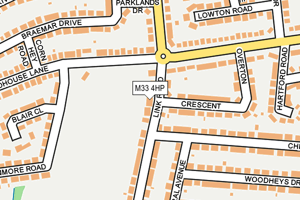 M33 4HP map - OS OpenMap – Local (Ordnance Survey)