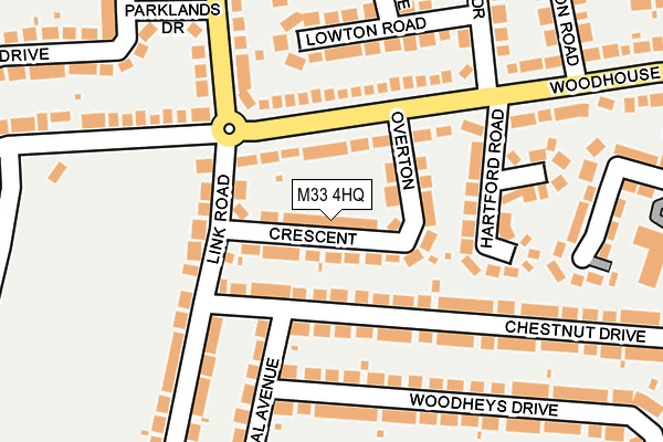 M33 4HQ map - OS OpenMap – Local (Ordnance Survey)