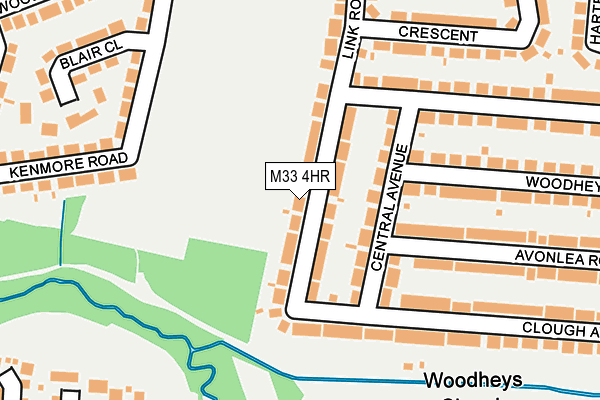 M33 4HR map - OS OpenMap – Local (Ordnance Survey)