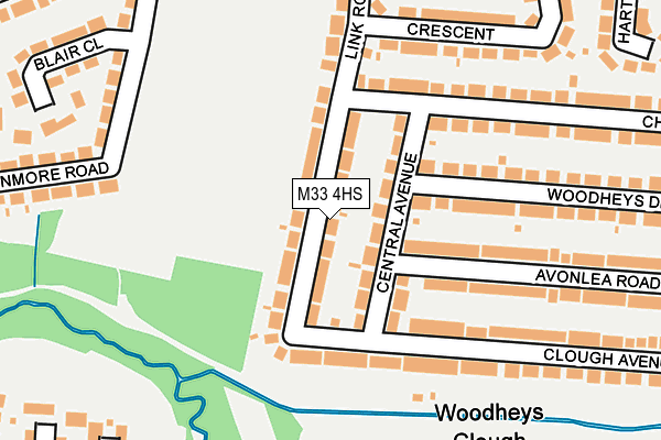 M33 4HS map - OS OpenMap – Local (Ordnance Survey)