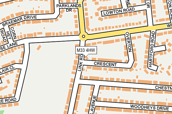 M33 4HW map - OS OpenMap – Local (Ordnance Survey)