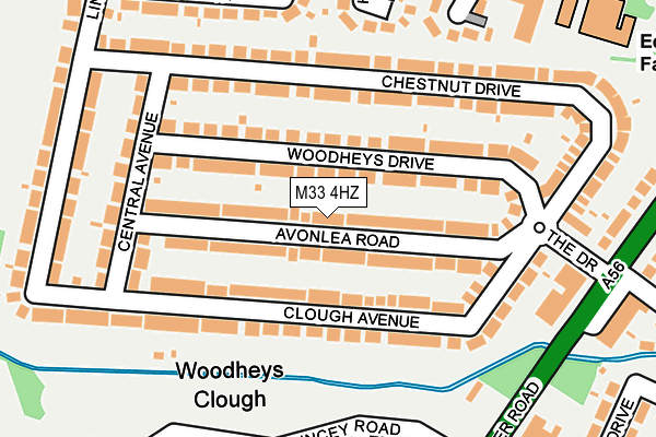 M33 4HZ map - OS OpenMap – Local (Ordnance Survey)