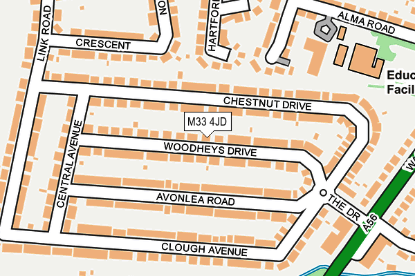 M33 4JD map - OS OpenMap – Local (Ordnance Survey)