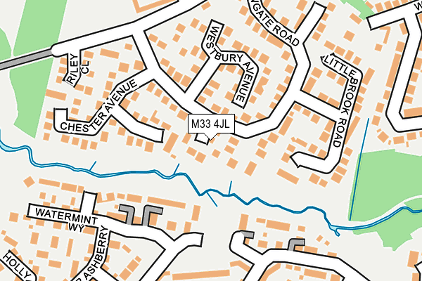 M33 4JL map - OS OpenMap – Local (Ordnance Survey)