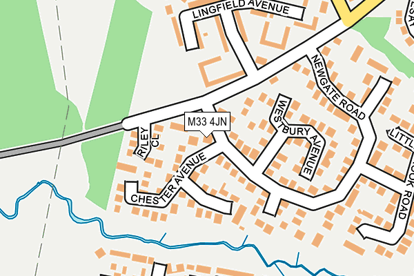 M33 4JN map - OS OpenMap – Local (Ordnance Survey)
