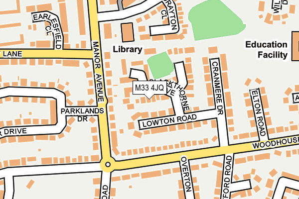M33 4JQ map - OS OpenMap – Local (Ordnance Survey)