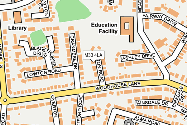 M33 4LA map - OS OpenMap – Local (Ordnance Survey)