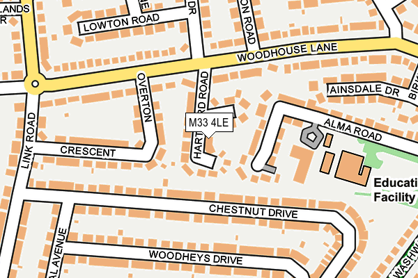 M33 4LE map - OS OpenMap – Local (Ordnance Survey)
