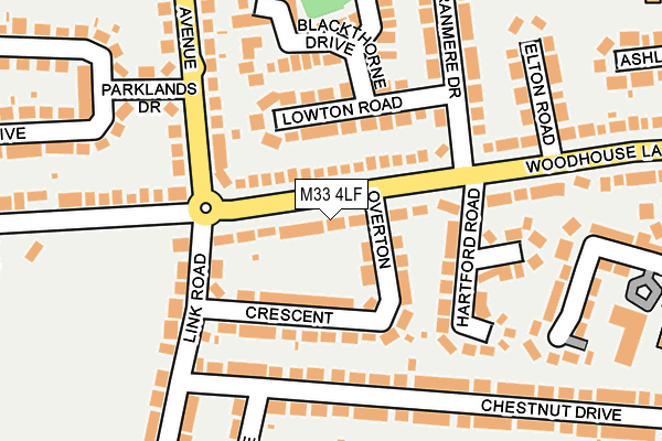 M33 4LF map - OS OpenMap – Local (Ordnance Survey)