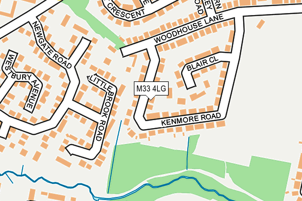 M33 4LG map - OS OpenMap – Local (Ordnance Survey)