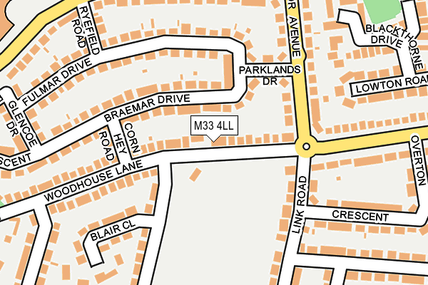 M33 4LL map - OS OpenMap – Local (Ordnance Survey)