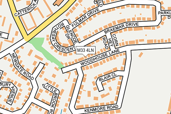 M33 4LN map - OS OpenMap – Local (Ordnance Survey)