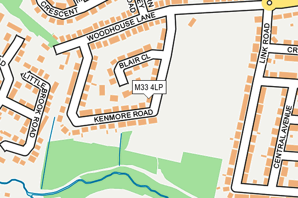 M33 4LP map - OS OpenMap – Local (Ordnance Survey)