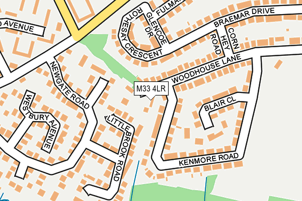 M33 4LR map - OS OpenMap – Local (Ordnance Survey)