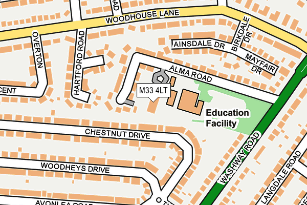 M33 4LT map - OS OpenMap – Local (Ordnance Survey)