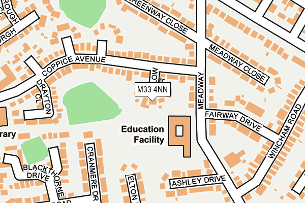 M33 4NN map - OS OpenMap – Local (Ordnance Survey)