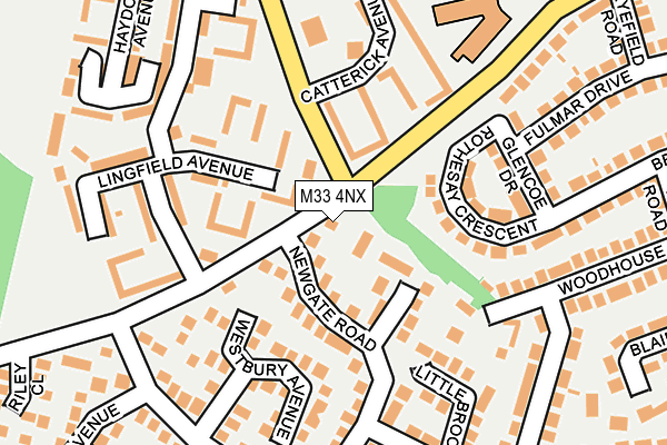 M33 4NX map - OS OpenMap – Local (Ordnance Survey)