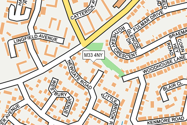 M33 4NY map - OS OpenMap – Local (Ordnance Survey)