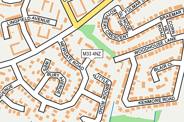 M33 4NZ map - OS OpenMap – Local (Ordnance Survey)