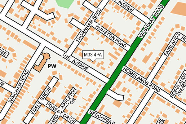 M33 4PA map - OS OpenMap – Local (Ordnance Survey)