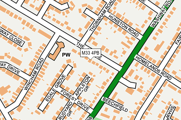 M33 4PB map - OS OpenMap – Local (Ordnance Survey)