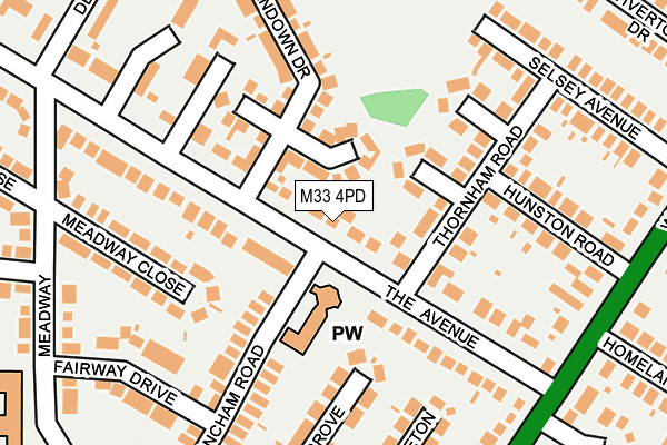 M33 4PD map - OS OpenMap – Local (Ordnance Survey)