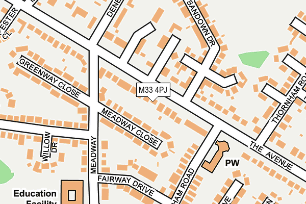 M33 4PJ map - OS OpenMap – Local (Ordnance Survey)