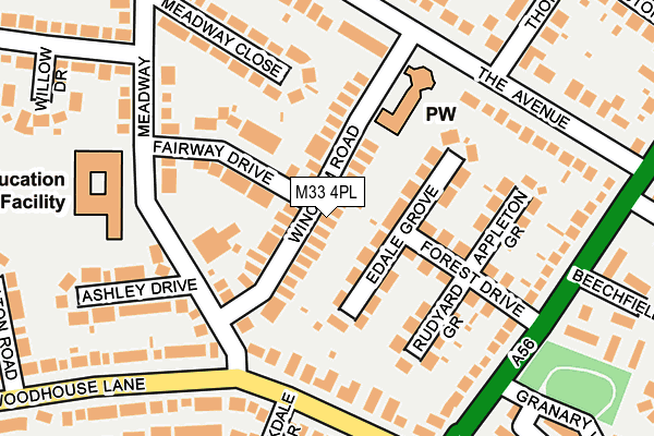 M33 4PL map - OS OpenMap – Local (Ordnance Survey)