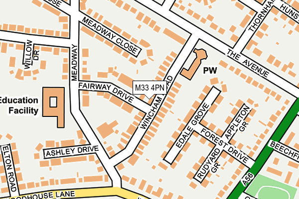 M33 4PN map - OS OpenMap – Local (Ordnance Survey)