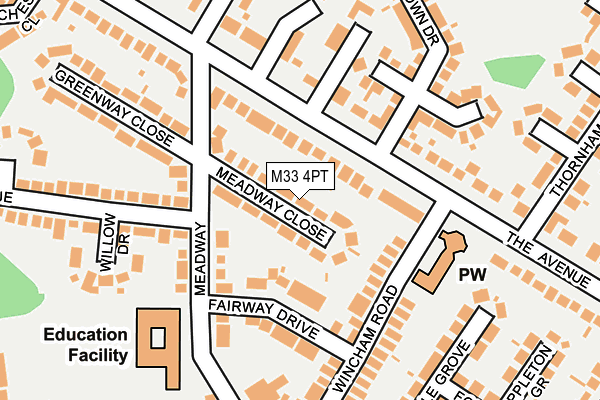 M33 4PT map - OS OpenMap – Local (Ordnance Survey)