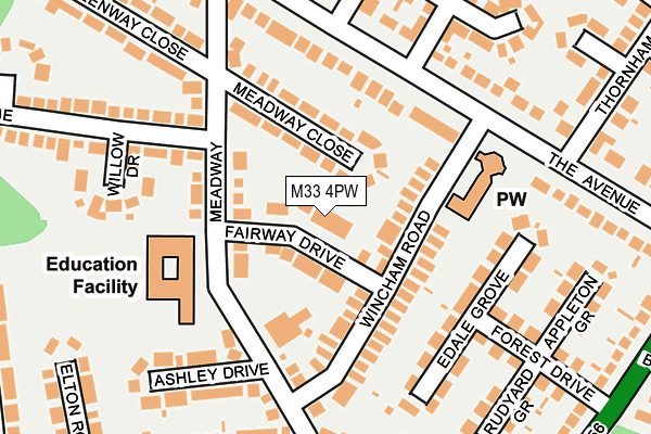 M33 4PW map - OS OpenMap – Local (Ordnance Survey)