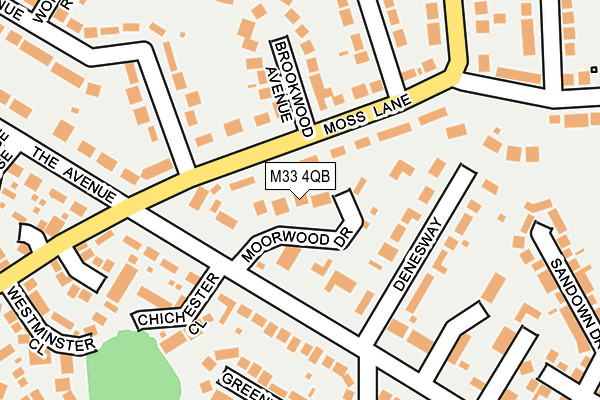 M33 4QB map - OS OpenMap – Local (Ordnance Survey)