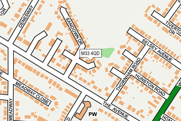 M33 4QD map - OS OpenMap – Local (Ordnance Survey)