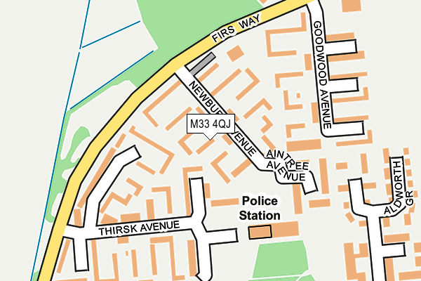 M33 4QJ map - OS OpenMap – Local (Ordnance Survey)