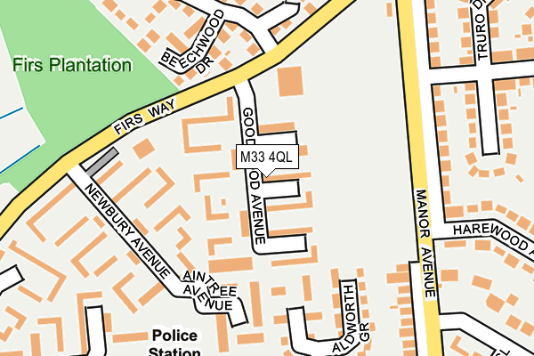 M33 4QL map - OS OpenMap – Local (Ordnance Survey)