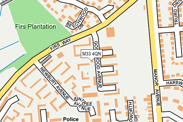 M33 4QN map - OS OpenMap – Local (Ordnance Survey)