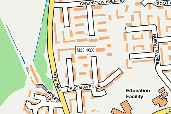 M33 4QX map - OS OpenMap – Local (Ordnance Survey)