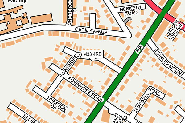 M33 4RD map - OS OpenMap – Local (Ordnance Survey)