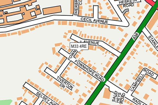 M33 4RE map - OS OpenMap – Local (Ordnance Survey)